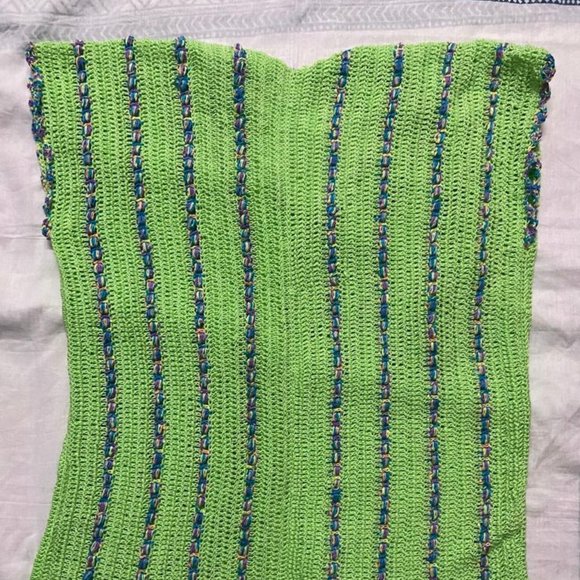 Deecrochet Crocheted Cotton Yarn Cardigan Shrug for Woman (XXXL, Apple Green) - Picture 3 of 4